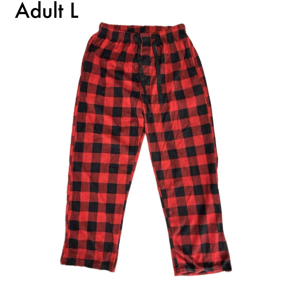 #followme Microfleece Men’s L Buffalo Plaid Pajama Pants with Pockets